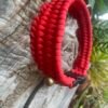 IMG_9399 Wide Red/Black/Green/Blue Braided Paracord Dog Collar | Heavy-Duty Quick-Release Buckle & Metal D-Ring