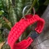 IMG_9407 Wide Red/Black/Green/Blue Braided Paracord Dog Collar | Heavy-Duty Quick-Release Buckle & Metal D-Ring