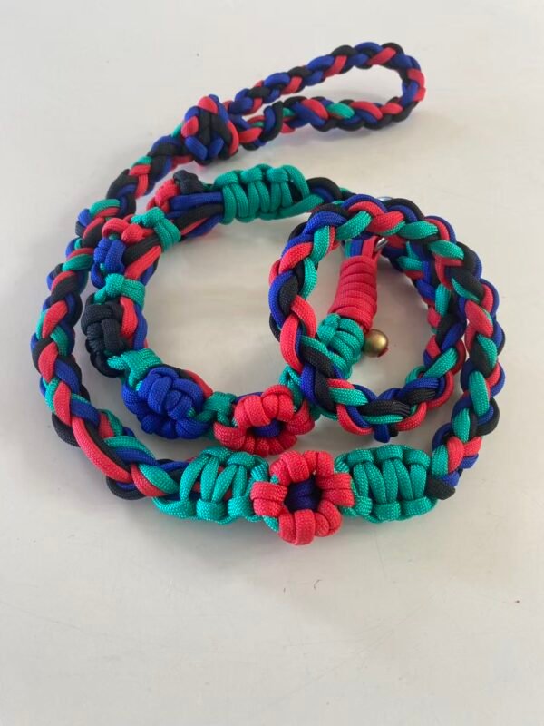 Image_20251124102511_471_2 🌈Durable Braided Paracord Dog Leash | Multi-Color (Red, Blue, Teal) Strong Pet Collar