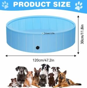 Foldable Dog & Kids Sprinkler Pool | Portable, Non-Slip, Non-Toxic PVC Wading Pool