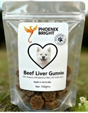 Natural Beef Liver Dog Treats – Phoenix Bright Soft Chewy Gummies (100g, Preservative-Free)